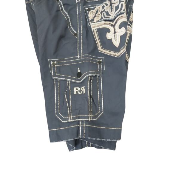 Rock Revival Mens Size 34 Classic Cargo 23 Shorts Thick Stitch Embroidered NWT - Picture 3 of 7